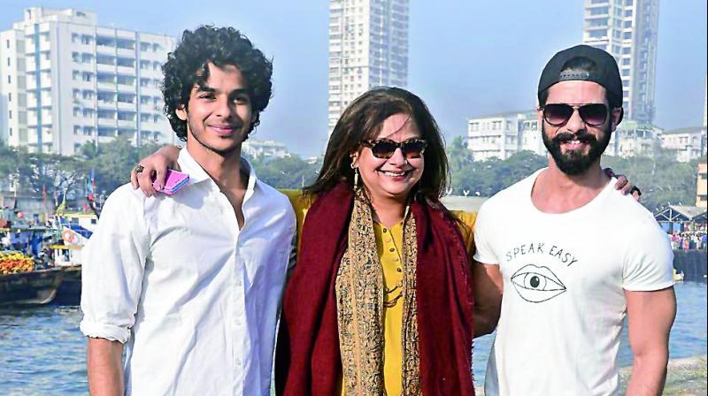 ishaan with his mother and brother