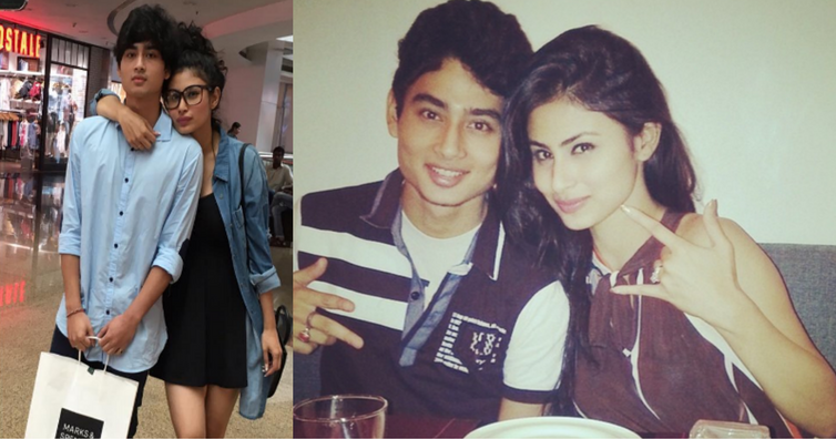 mouni roy with her brother